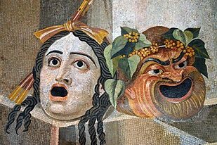310px-Mosaic_depicting_theatrical_masks_of_Tragedy_and_Comedy_(Thermae_Decianae)